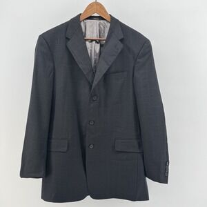 Hart Schaffner Marx‎ Dark Gray 3 Button Windowpane  Size 42 R Blazer Jacket